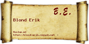 Blond Erik névjegykártya